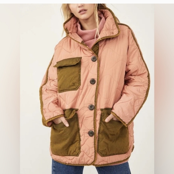Rare!!!Free people puffa Mixed military jacket - Picture 3 of 7